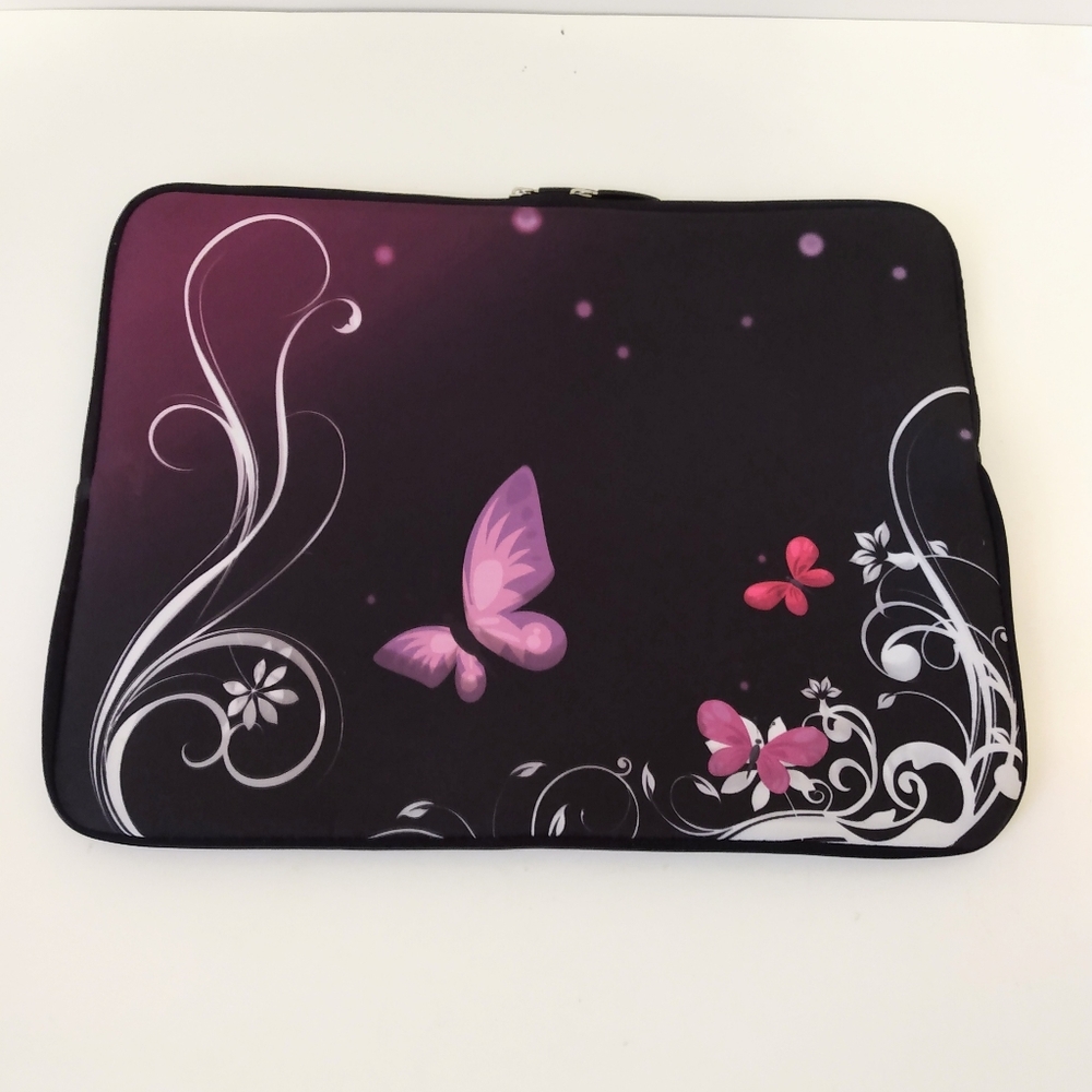 Laptop Black Pink White Print Zip Briefcase